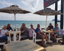 Guests enjoying lunch on the beach